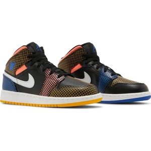 Nike Air Jordan 1 Mid MMD GS 'Multi Grid'